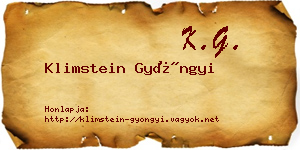 Klimstein Gyöngyi névjegykártya