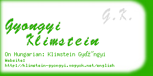 gyongyi klimstein business card